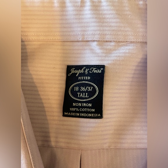 Joseph & Feiss Dress Shirt Men Size 18 Purple Long Sleeve 36/37 Button Up Fitted - Picture 2 of 4